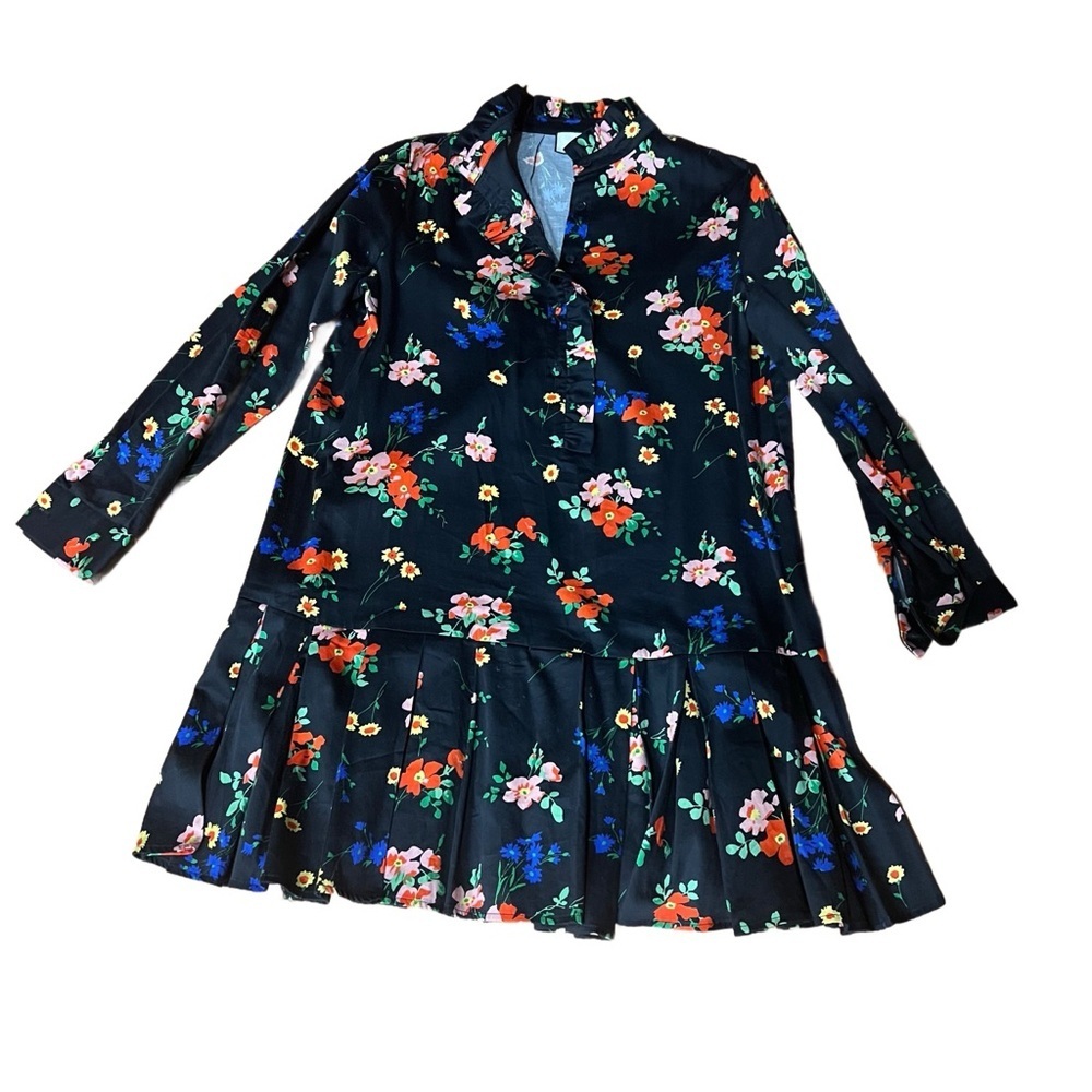 Tuckernuck Navy Floral Long Sleeve Dress Size Small Button Down Dress - Picture 2 of 9